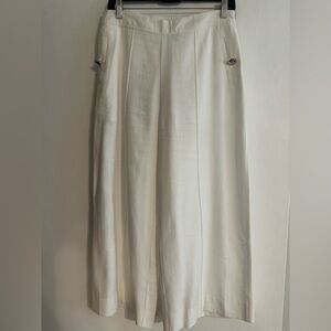 Milly white wide legged cropped pants